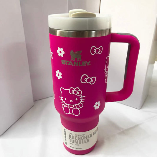 Bright Pink Kitty Wave Stnley Cup